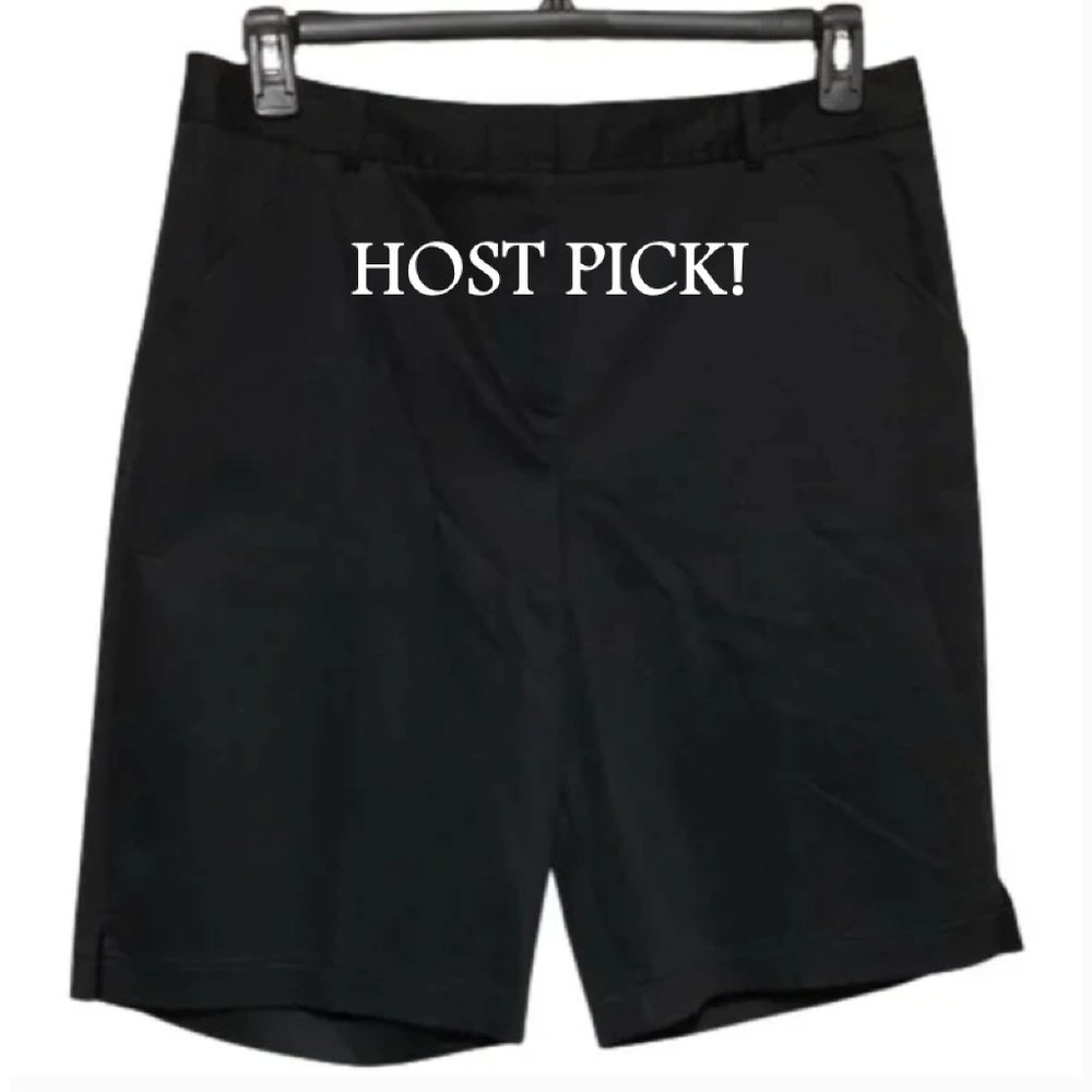 🎉HP🎉SAKS 5TH AVE Sport Shorts Plus Size 14 Black Cotton